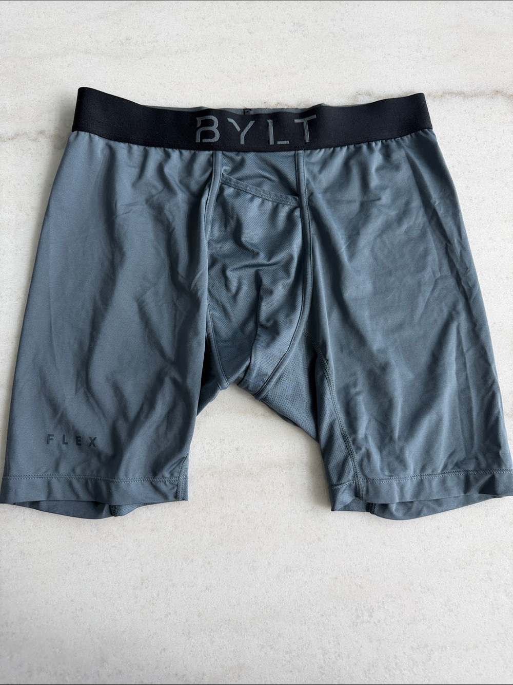 BYLT Basics Flex Boxer Briefs — Gray with Black Waistband